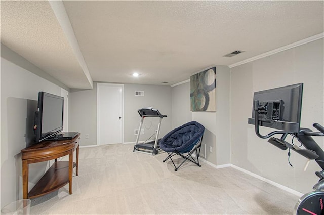 12131 W 82nd Ter, Lenexa, KS 66215 - workout area featuring light carpet and a textured ceiling