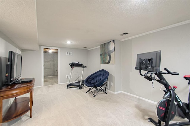 12131 W 82nd Ter, Lenexa, KS 66215 - workout area featuring a textured ceiling and light colored carpet