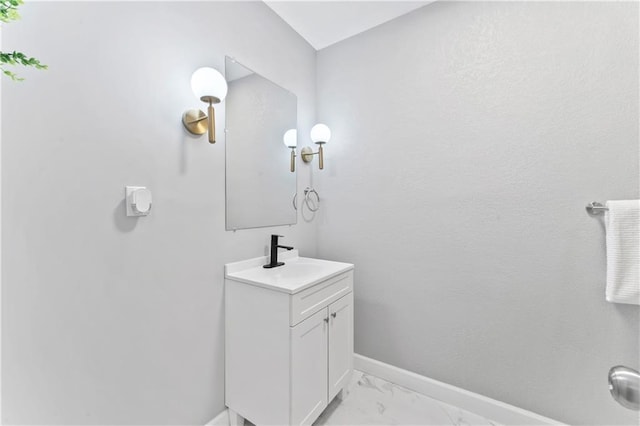 10312 W 48th Ter, Shawnee, KS 66203 - bathroom with vanity and marble finish floors