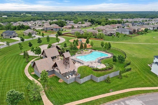 1013 Old Hickory Rd, Greenwood, MO 64034 - aerial perspective of suburban area featuring a pool