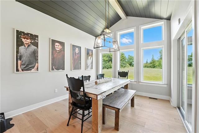 8422 NE 147th St, Liberty, MO 64068 - dining area featuring a chandelier, light wood-type flooring, and wood ceiling
