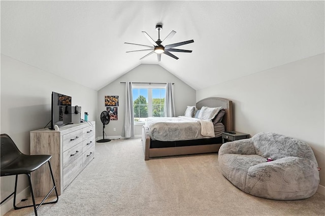 8422 NE 147th St, Liberty, MO 64068 - bedroom with vaulted ceiling, light carpet, and ceiling fan