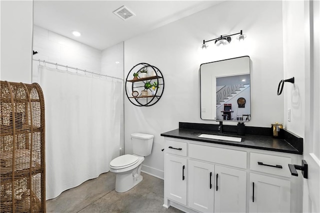 8422 NE 147th St, Liberty, MO 64068 - full bath with vanity, concrete flooring, and a shower with shower curtain