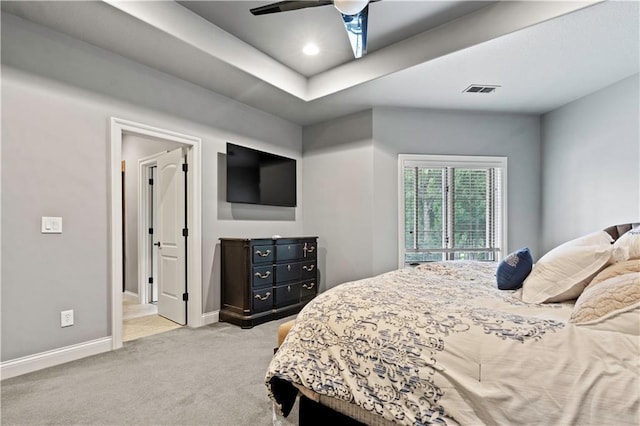 11110 W 146th Ter, Overland Park, KS 66221 - bedroom featuring light colored carpet, ceiling fan, and recessed lighting