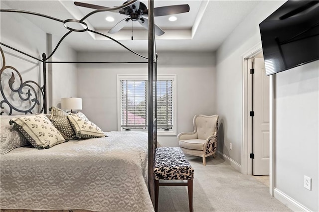 11110 W 146th Ter, Overland Park, KS 66221 - bedroom featuring carpet flooring, recessed lighting, and a raised ceiling