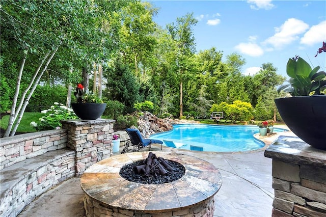 11110 W 146th Ter, Overland Park, KS 66221 - swimming pool featuring an outdoor fire pit and a patio