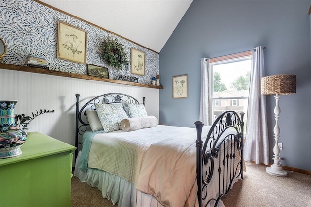 190 W Colleen Ct, Gardner, KS 66030 - bedroom featuring carpet and vaulted ceiling