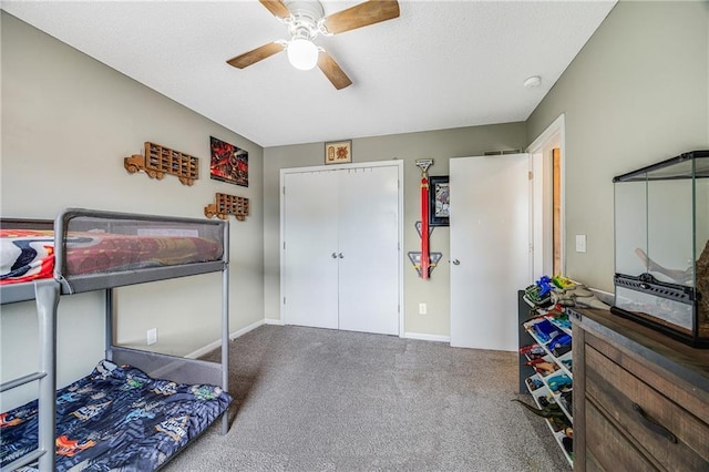 257 NE Chateau Dr, Blue Springs, MO 64014 - carpeted bedroom with baseboards and ceiling fan