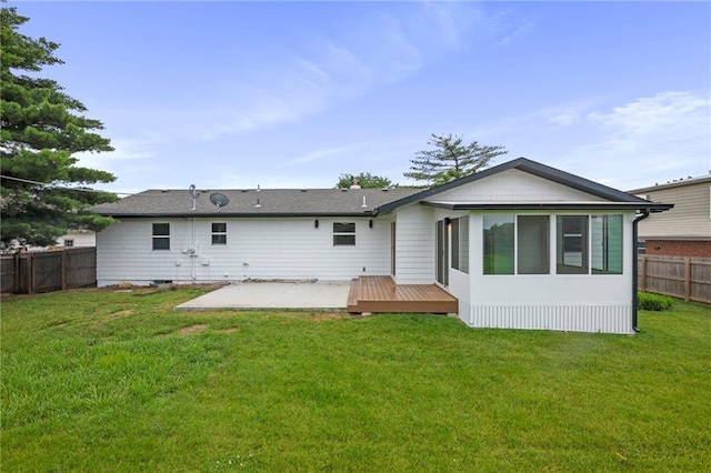 6600 W 93rd Ter, Overland Park, KS 66212 - rear view of house with a patio area and a wooden deck