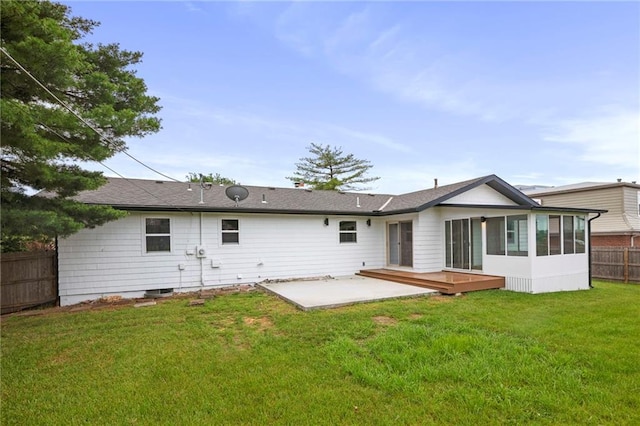 6600 W 93rd Ter, Overland Park, KS 66212 - back of house with a patio area and a sunroom