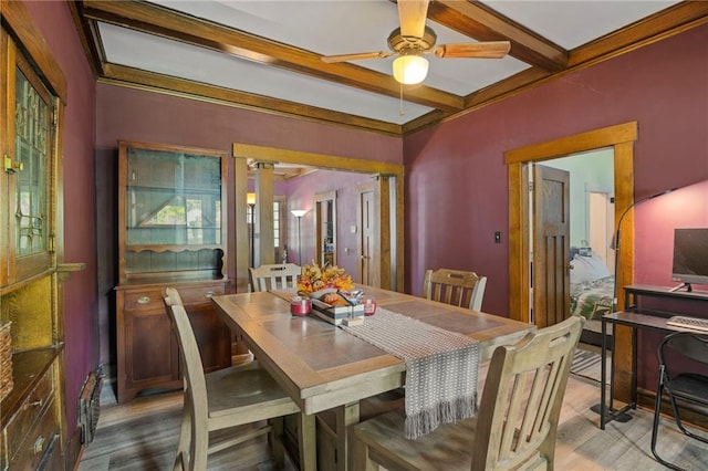 508 S Elm St, Ottawa, KS 66067 - dining room with beam ceiling and ceiling fan