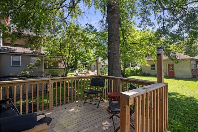 508 S Elm St, Ottawa, KS 66067 - wooden terrace with a yard