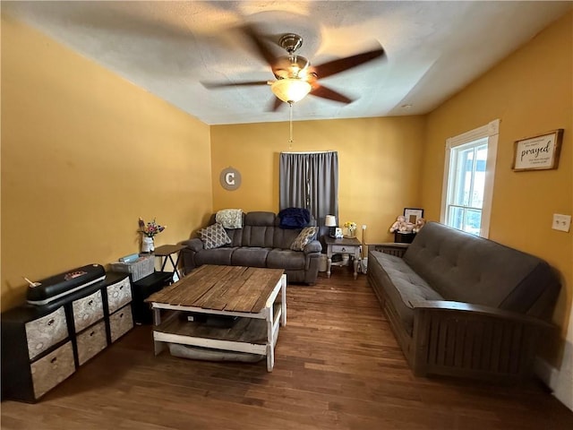 310 W 23rd St, Higginsville, MO 64037 - living room with ceiling fan and wood finished floors