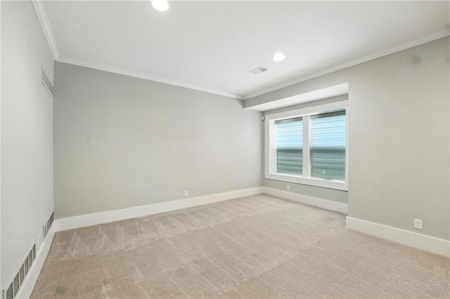 13300 W 174th Pl, Overland Park, KS 66221 - spare room featuring crown molding, light colored carpet, and recessed lighting