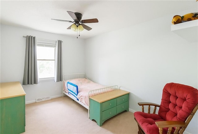 12205 W 67th Ter, Shawnee, KS 66216 - bedroom featuring light carpet and a ceiling fan