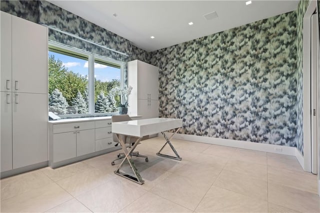 10712 W 165th St, Overland Park, KS 66221 - office with wallpapered walls and recessed lighting