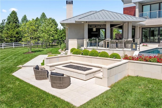 10712 W 165th St, Overland Park, KS 66221 - view of patio / terrace featuring an outdoor fire pit and a gazebo