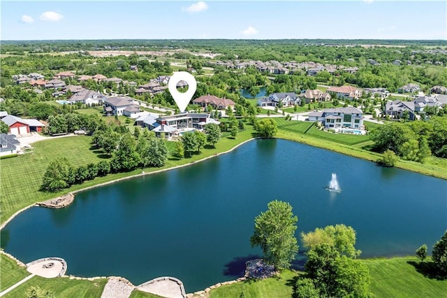 10712 W 165th St, Overland Park, KS 66221 - aerial view of residential area featuring a nearby body of water