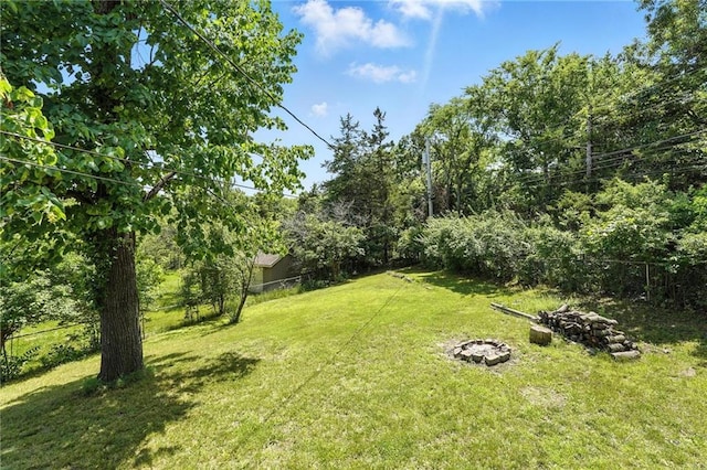 2903 E 107th Ter, Kansas City, MO 64137 - view of yard with an outdoor fire pit