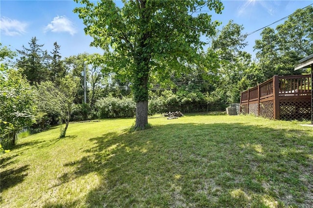2903 E 107th Ter, Kansas City, MO 64137 - view of yard with a wooden deck
