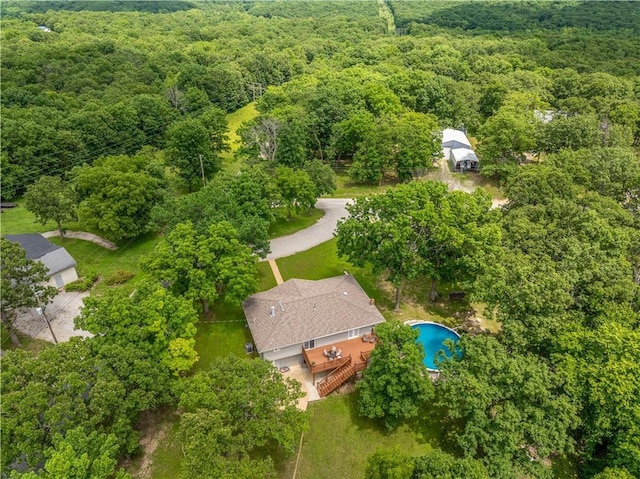33383 Acorn Ln, Warsaw, MO 65355 - drone / aerial view of a forest and a pool