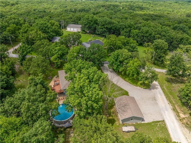 33383 Acorn Ln, Warsaw, MO 65355 - drone / aerial view of a forest and a pool area