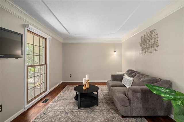 11530 Hemlock St, Overland Park, KS 66210 - living room featuring wood finished floors and ornamental molding