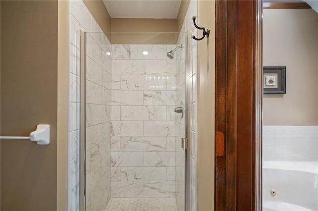 11530 Hemlock St, Overland Park, KS 66210 - bathroom featuring a stall shower and a jetted tub