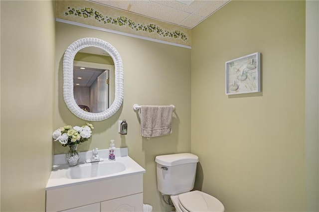 11530 Hemlock St, Overland Park, KS 66210 - half bath with vanity and a drop ceiling