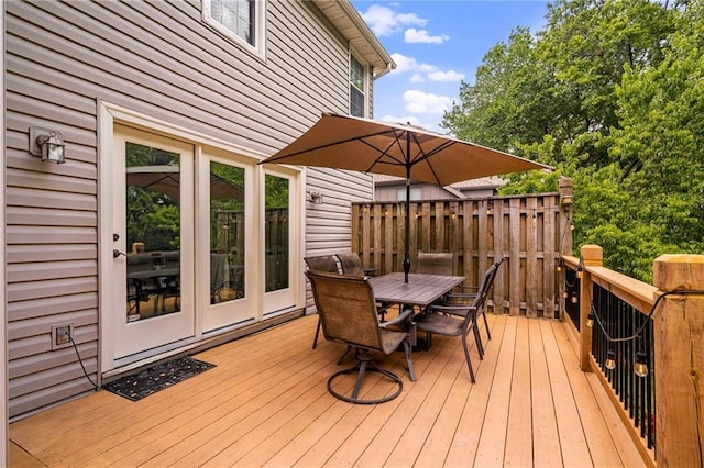 11530 Hemlock St, Overland Park, KS 66210 - wooden terrace featuring outdoor dining space