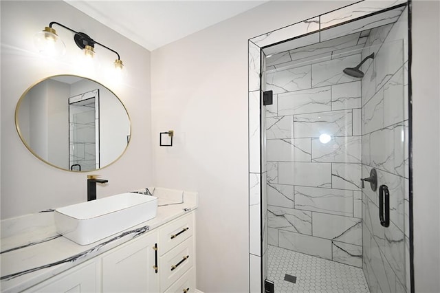 6309 E 102nd Ter, Kansas City, MO 64134 - full bathroom with vanity and a marble finish shower