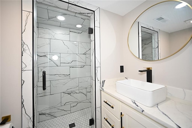 6309 E 102nd Ter, Kansas City, MO 64134 - full bath featuring a marble finish shower and vanity