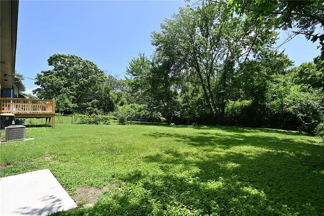 6309 E 102nd Ter, Kansas City, MO 64134 - view of grassy yard featuring a wooden deck
