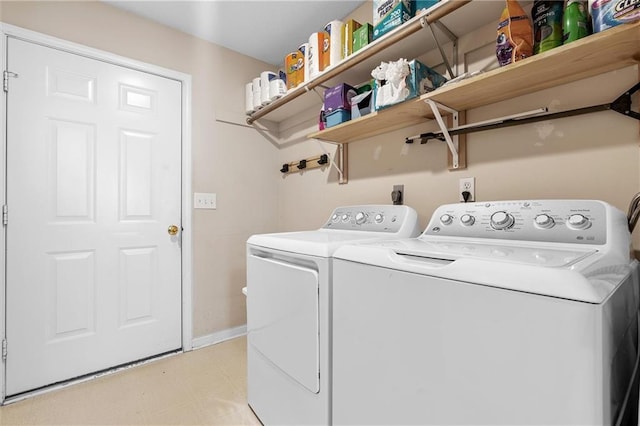 4116 NE 83rd St, Kansas City, MO 64119 - laundry room featuring washing machine and dryer and light flooring