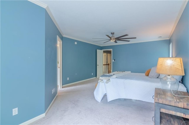 404 Wyndham Dr, Lansing, KS 66043 - carpeted bedroom with crown molding and ceiling fan
