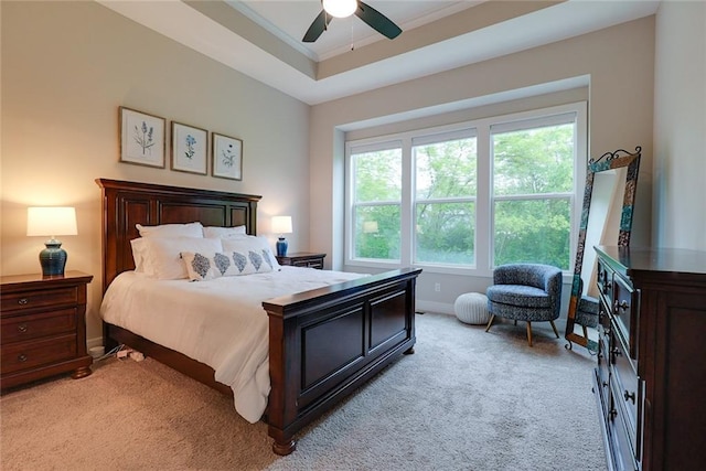 25411 W 142nd Pl, Olathe, KS 66061 - bedroom featuring light colored carpet, a ceiling fan, and ornamental molding
