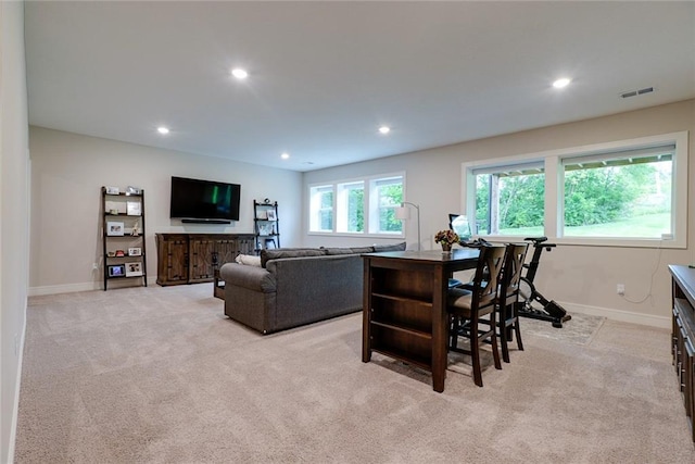 25411 W 142nd Pl, Olathe, KS 66061 - living room with recessed lighting and light carpet