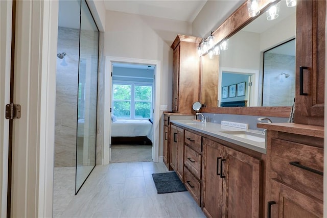 25411 W 142nd Pl, Olathe, KS 66061 - full bath featuring connected bathroom, double vanity, and a shower