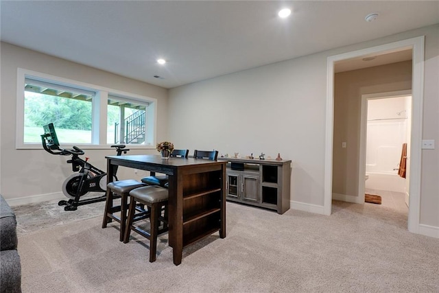 25411 W 142nd Pl, Olathe, KS 66061 - home office with light carpet and recessed lighting
