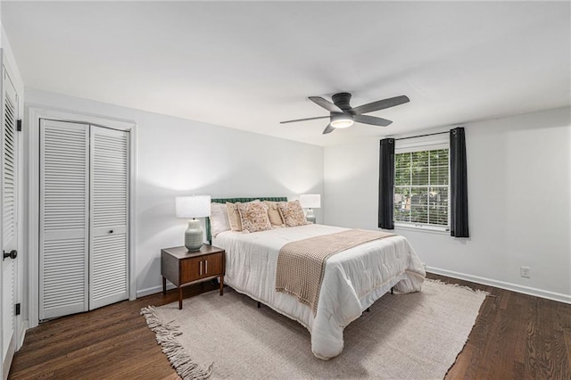 3818 W 52nd Ter, Roeland Park, KS 66205 - bedroom with wood finished floors and ceiling fan