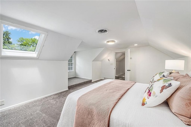 3818 W 52nd Ter, Roeland Park, KS 66205 - carpeted bedroom featuring lofted ceiling and a skylight