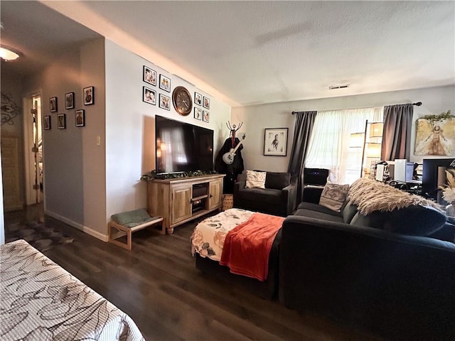 21 Oak Crest Dr, Linn Valley, KS 66040 - living room featuring dark wood-style floors and baseboards