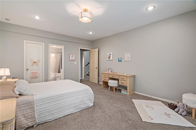 14740 W 128th St, Olathe, KS 66062 - carpeted bedroom with ensuite bathroom and recessed lighting