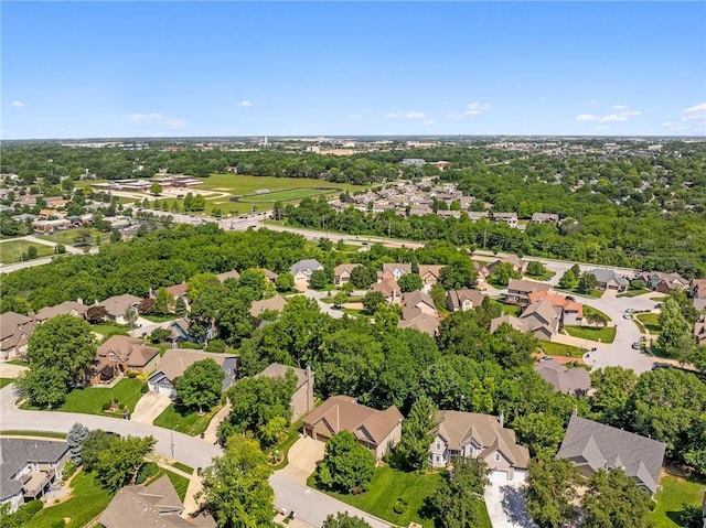 14740 W 128th St, Olathe, KS 66062 - aerial view of residential area with a tree filled landscape