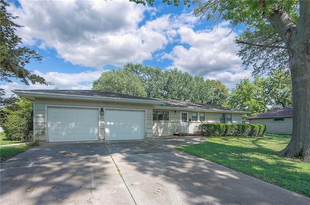 1933 N 83rd Ter, Kansas City, KS 66112 - ranch-style home featuring concrete driveway, an attached garage, and a front lawn