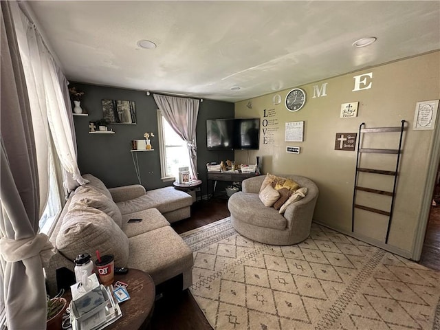 1212 S Harris Ave, Independence, MO 64052 - living area featuring recessed lighting and wood finished floors