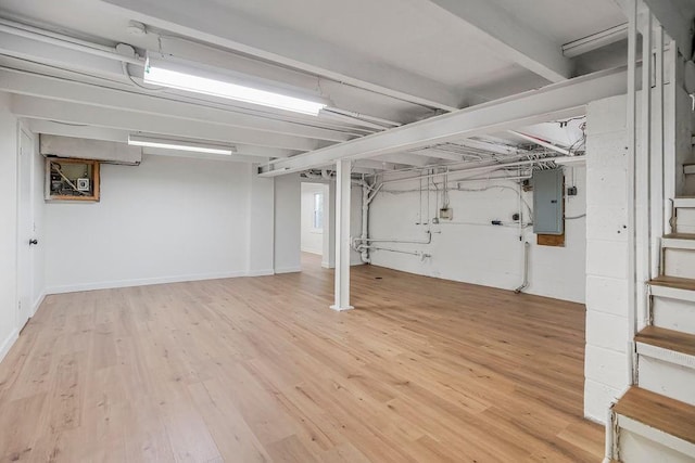 4428 N Monroe Ave, Kansas City, MO 64117 - finished basement with electric panel and wood finished floors
