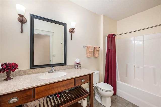26793 W 100th Pl, Olathe, KS 66061 - bathroom featuring vanity, tile patterned floors, and shower / tub combo