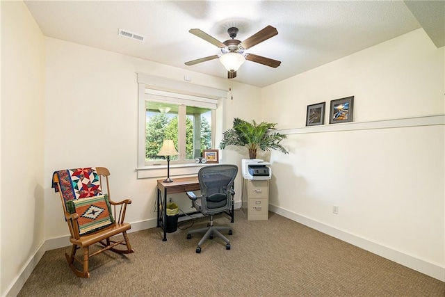 26793 W 100th Pl, Olathe, KS 66061 - office area with carpet flooring and a ceiling fan