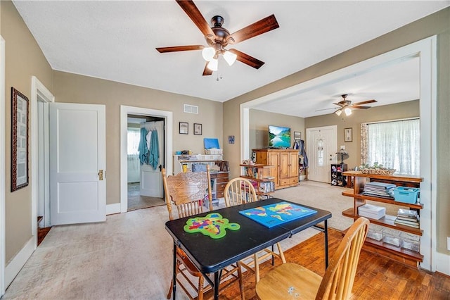 1002 S Olive St, Holden, MO 64040 - dining area with a ceiling fan